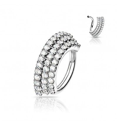 Piercing ring med 3 steinrader