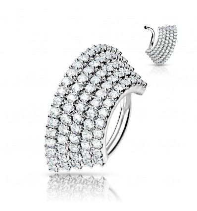 Piercing Ring med Bred Stenkant