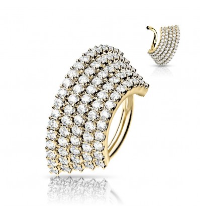 Piercing Ring med Bred Stenkant