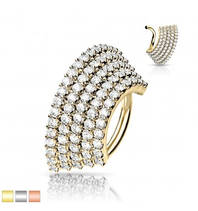 Piercing Ring med Bred Stenkant