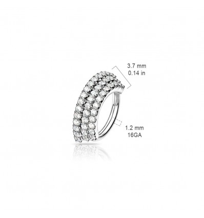 Piercing ring med 3 steinrader
