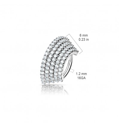Piercing Ring med Bred Stenkant