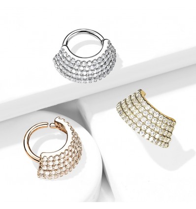 Piercing Ring med Bred Stenkant