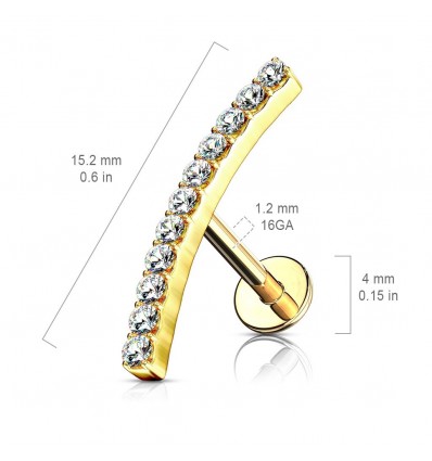 Labret med lang buet krystallstav