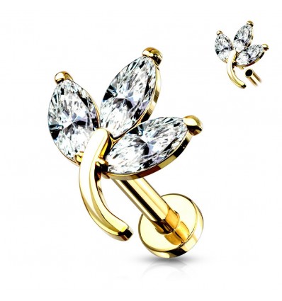 Labret med Marquise Flower