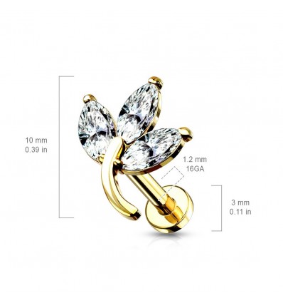 Labret med Marquise Flower