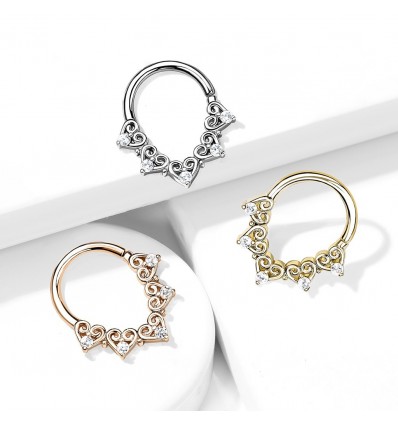 Piercingring med hjertemønster