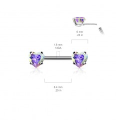 Brystpiercing med Push in Heart
