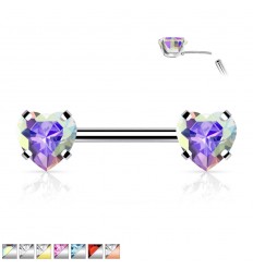 Brystpiercing med Push in Heart
