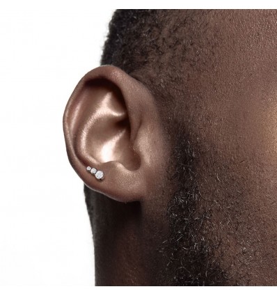 Labret i Titanium med 3 Sten
