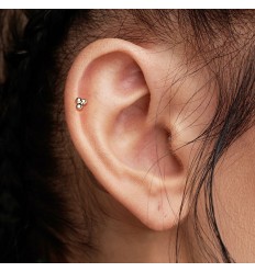 Labret i titan med 3 kuler