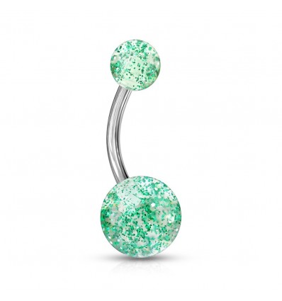 Navlepiercing med glitterkule