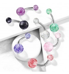 Navlepiercing med glitterkule