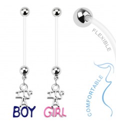 Navlepiercing med Boy & Girl