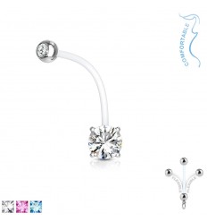 Graviditets-navlepiercing med stein