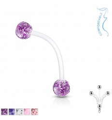 Navlepiercing for graviditet med glitterkuler