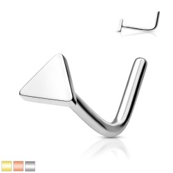 Næsepiercing med Trekant - 0,8 mm 3 Kirurgisk stål Rose Guld | Piercingfabrikken.dk