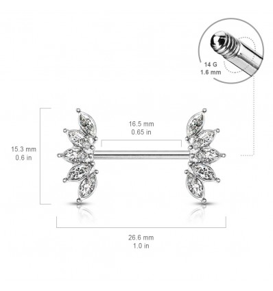 Brystpiercing med Blomster Kant