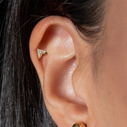 Labret med Krystal Pil - Klar - Tragus Piercing - Kirurgisk stål 316L - Ørepiercing Smykker | Piercingfabrikken.dk