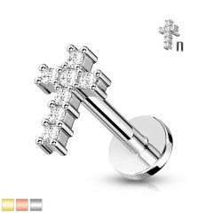 Labret med kors og klar stein