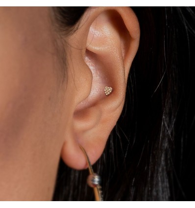 Labret med rillet hjerte