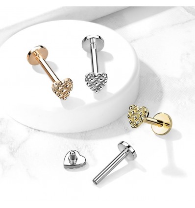 Labret med rillet hjerte