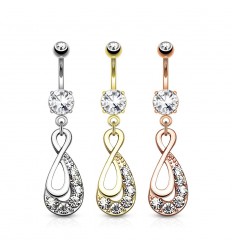 Navlepiercing med Infinity Drop Pendant