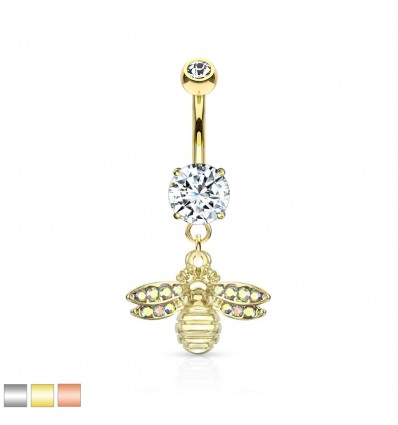 Navlepiercing med Bee-anheng