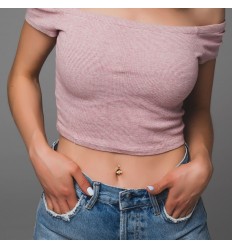 Navlepiercing med Little Crystal Bee