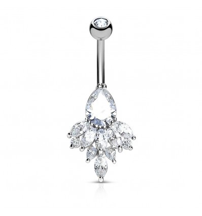 Navlepiercing med Flower Drop