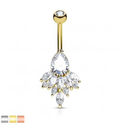 Navlepiercing med Flower Drop