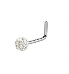 Nesepiercing med krystallkule