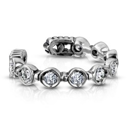 Fake Piercing Ring med 9 Sten - Sølv - Fake Septum Piercing - Kirurgisk stål 316L - Fake / Snyde Piercing | Piercingfabrikken.dk