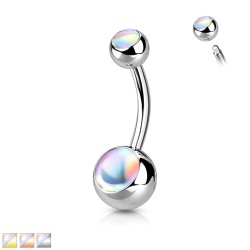 Navlepiercing med Iriserende Sten - Guld - Christina Piercing - Kirurgisk stål 316L - Navlepiercing smykker | Piercingfabrikken.dk