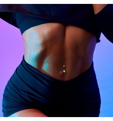 Navlepiercing med iriserende stein
