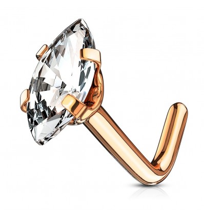 Nesepiercing med Marquise Stone