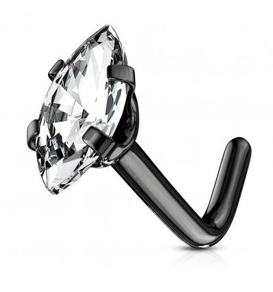 Nesepiercing med Marquise Stone