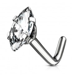 Nesepiercing med Marquise Stone