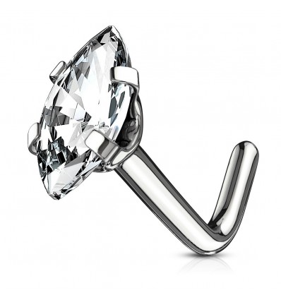 Nesepiercing med Marquise Stone