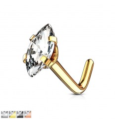 Nesepiercing med Marquise Stone