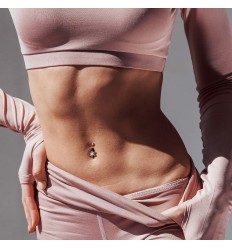 Navlepiercing med Pink Opalite Blomst
