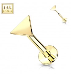 Labret med Trekant i Ægte Guld