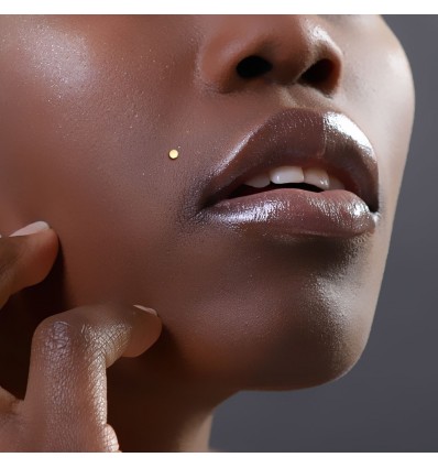 Labret med Rund Disk i Ægte Guld