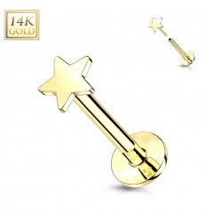 Labret i Ægte Guld med Stjerne