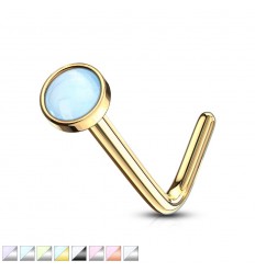 Nesepiercing med Light Opalitt