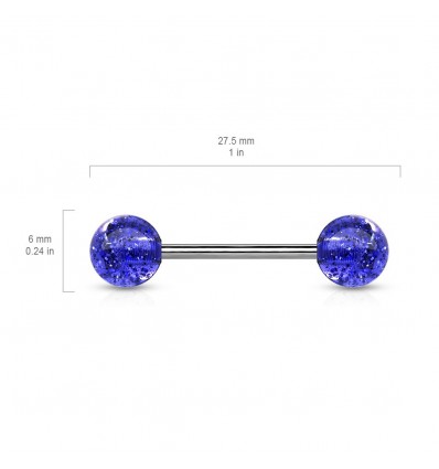Tungepiercing med glitterkule