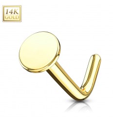 Nesepiercing med rund skive i ekte gull
