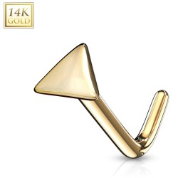 Næsepiercing med Trekant i Ægte Guld - 0,8 mm 14 Karat Guld 3 Guld | Piercingfabrikken.dk