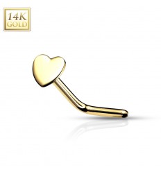 Nesepiercing med hjerte i ekte gull