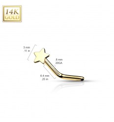 Næsepiercing med Hjerte i Ægte Guld